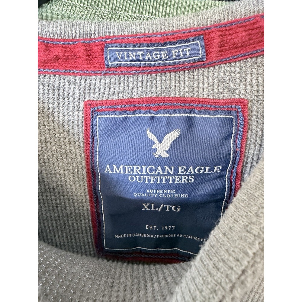 Lot Of 4 American Eagle Shirt XL Y2K Waffle Knit Thermal Camouflage Vintage Fit - Picture 3 of 9